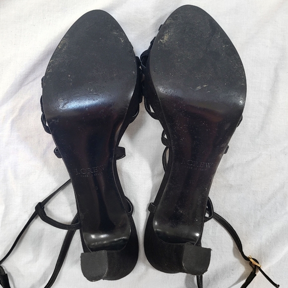 J. Crew black suede strappy heels size 10 - Picture 3 of 4